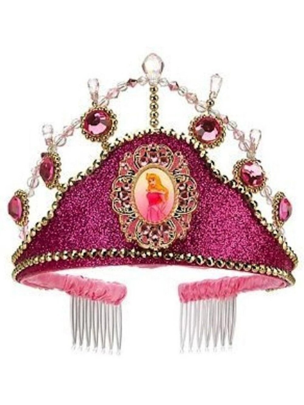 Disney Store Princess Sleeping Beauty Aurora Girls Costume Jeweled Tiara Crown P